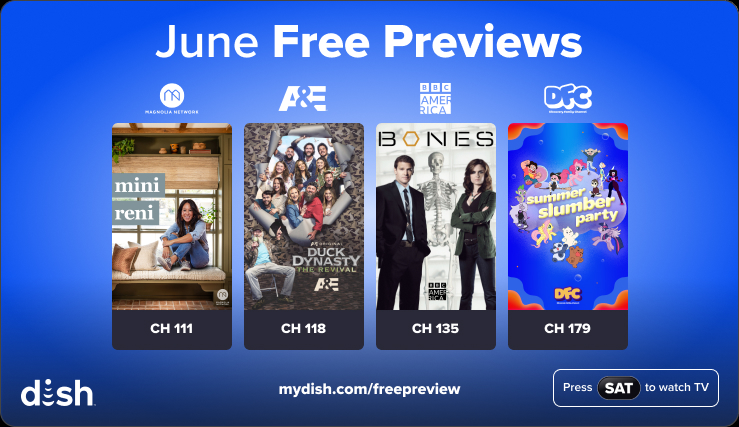 February free previews on DISH